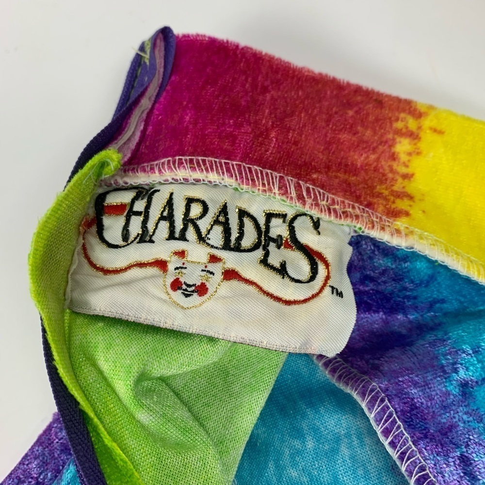 Charades Rainbow Keyhole Dress 1960 1970 Costume For Dress Up Size XS Fits 4-6 - Picture 3 of 7